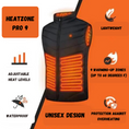 Cargar la imagen en la vista de la galería, HeatZone Pro 9, Unisex Vest: Heated and Waterproof (9 area heating)
