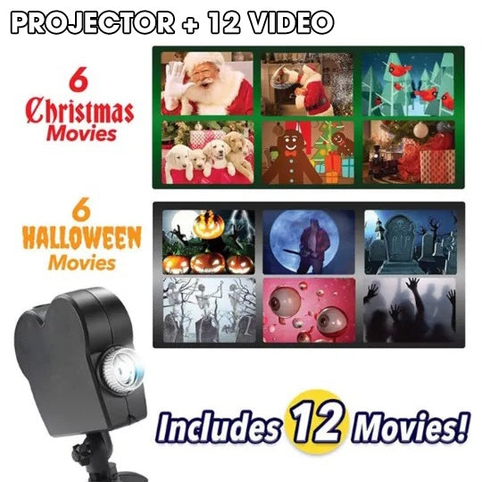 Proyección holográfica de Halloween y Navidad 2024 