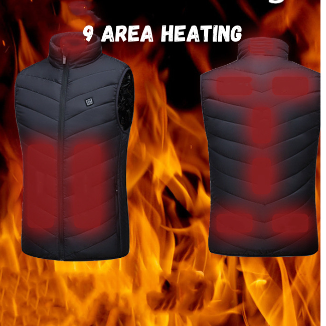 HeatZone Pro 9, Unisex Vest: Heated and Waterproof (9 area heating)