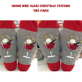 Load image into Gallery viewer, Gnome Wine Glass Christmas Stocking (One size standard)
