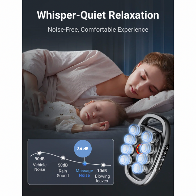 DeepCore Massager 16 and 8 heads, ergonomic handheld massager with 30 levels, electric massage for legs, arms, waist, back, buttocks, and the whole body