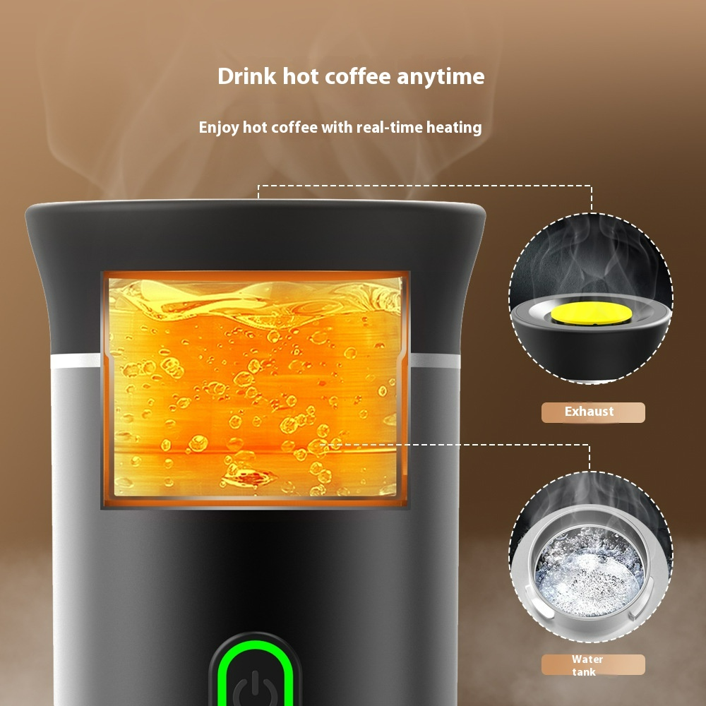 CAFOTEC®,Express Portable Coffee Maker, more than 20 cups of coffee per charge, Works with All Capsules