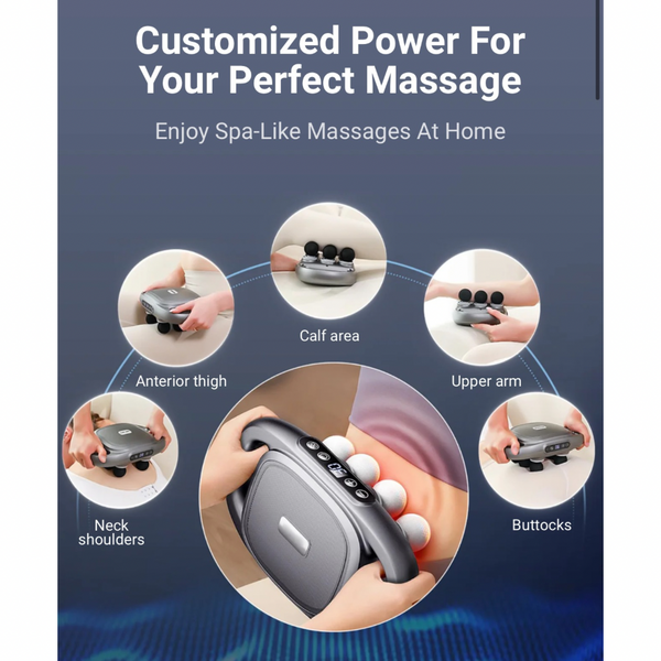 DeepCore Massager 16 and 8 heads, ergonomic handheld massager with 30 levels, electric massage for legs, arms, waist, back, buttocks, and the whole body