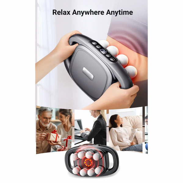 DeepCore Massager 16 and 8 heads, ergonomic handheld massager with 30 levels, electric massage for legs, arms, waist, back, buttocks, and the whole body