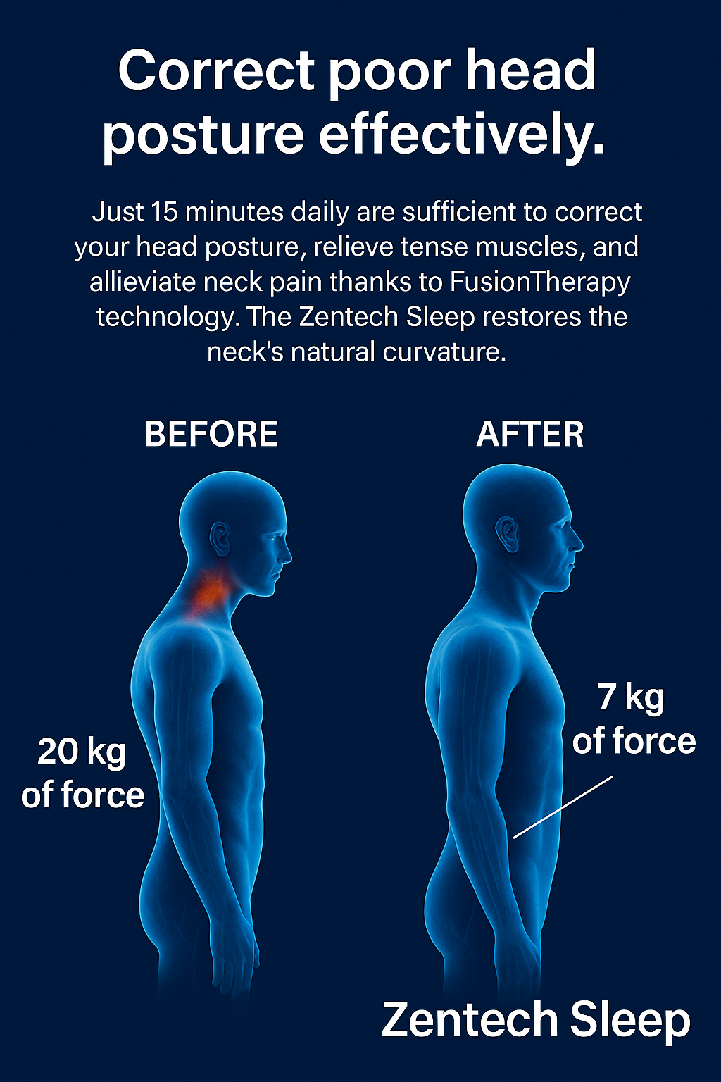 Zentech Sleep Better sleep 245 Reviews (4.9) ⭐⭐⭐⭐⭐ "Eliminate neck pain in one week!"