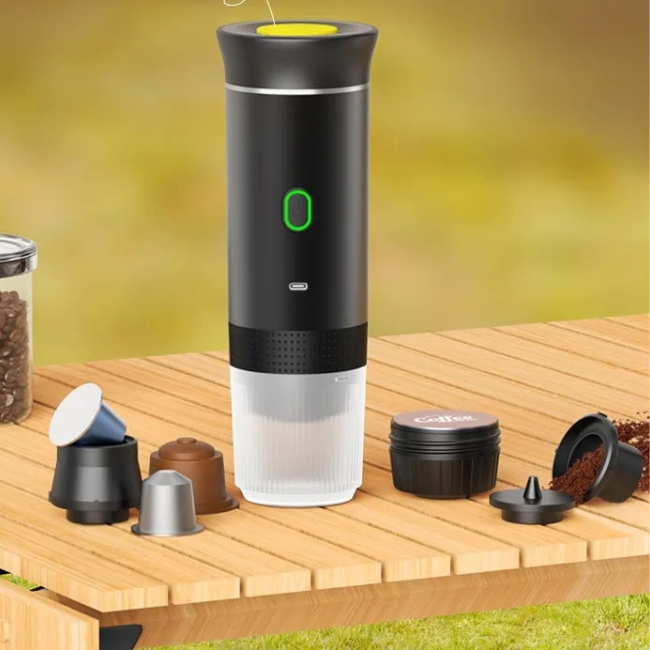 CAFOTEC®,Express Portable Coffee Maker, more than 20 cups of coffee per charge, Works with All Capsules