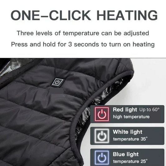 HeatZone Pro 9, Unisex Vest: Heated and Waterproof (9 area heating)